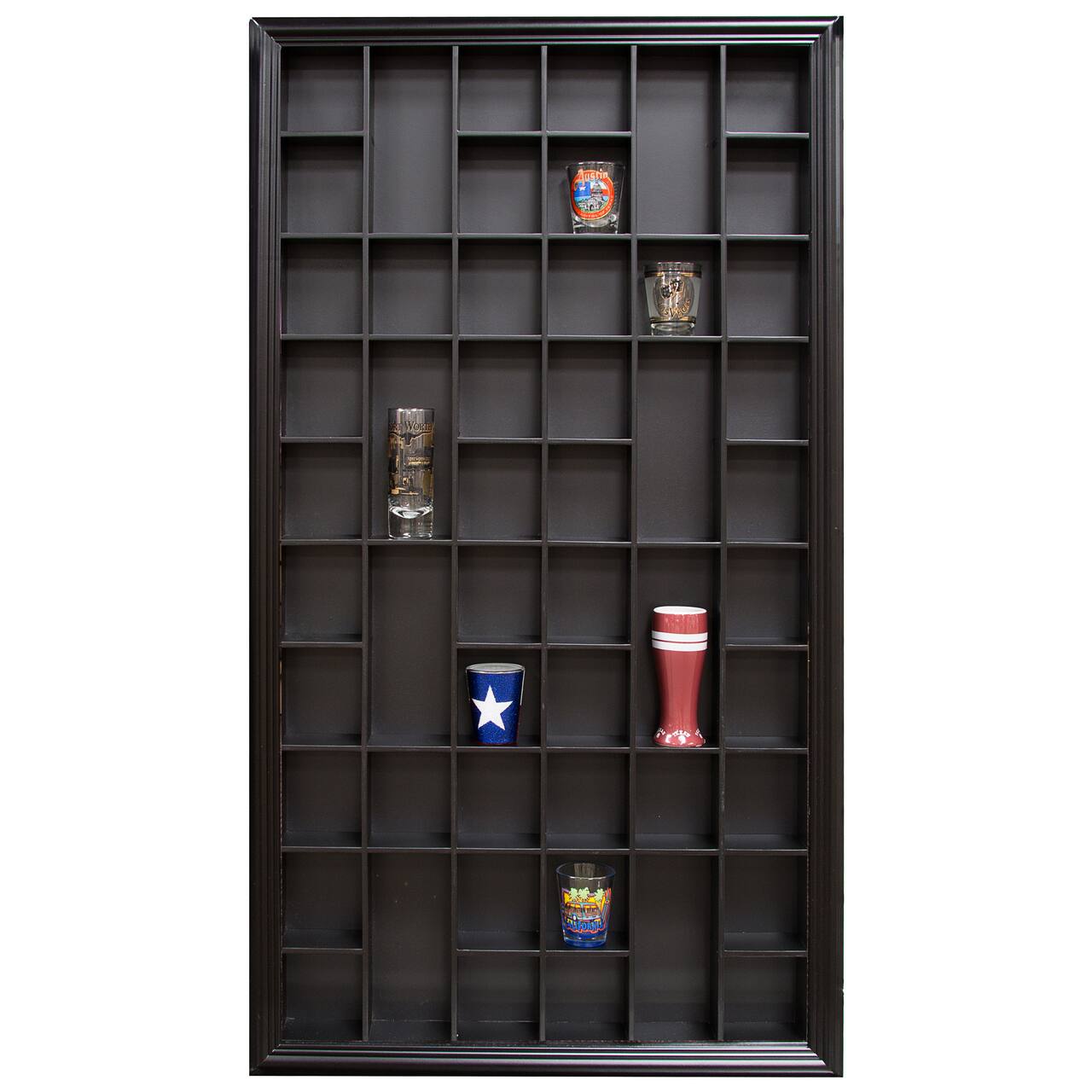 Gallery Solutions Shot Glass Display Case, 52 Openings